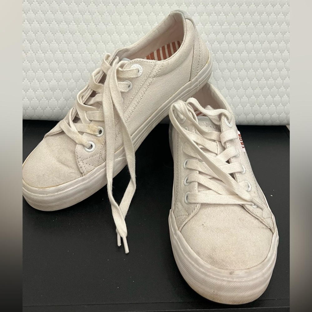 Taos Casual White Canvas Sneakers - Size 6.5